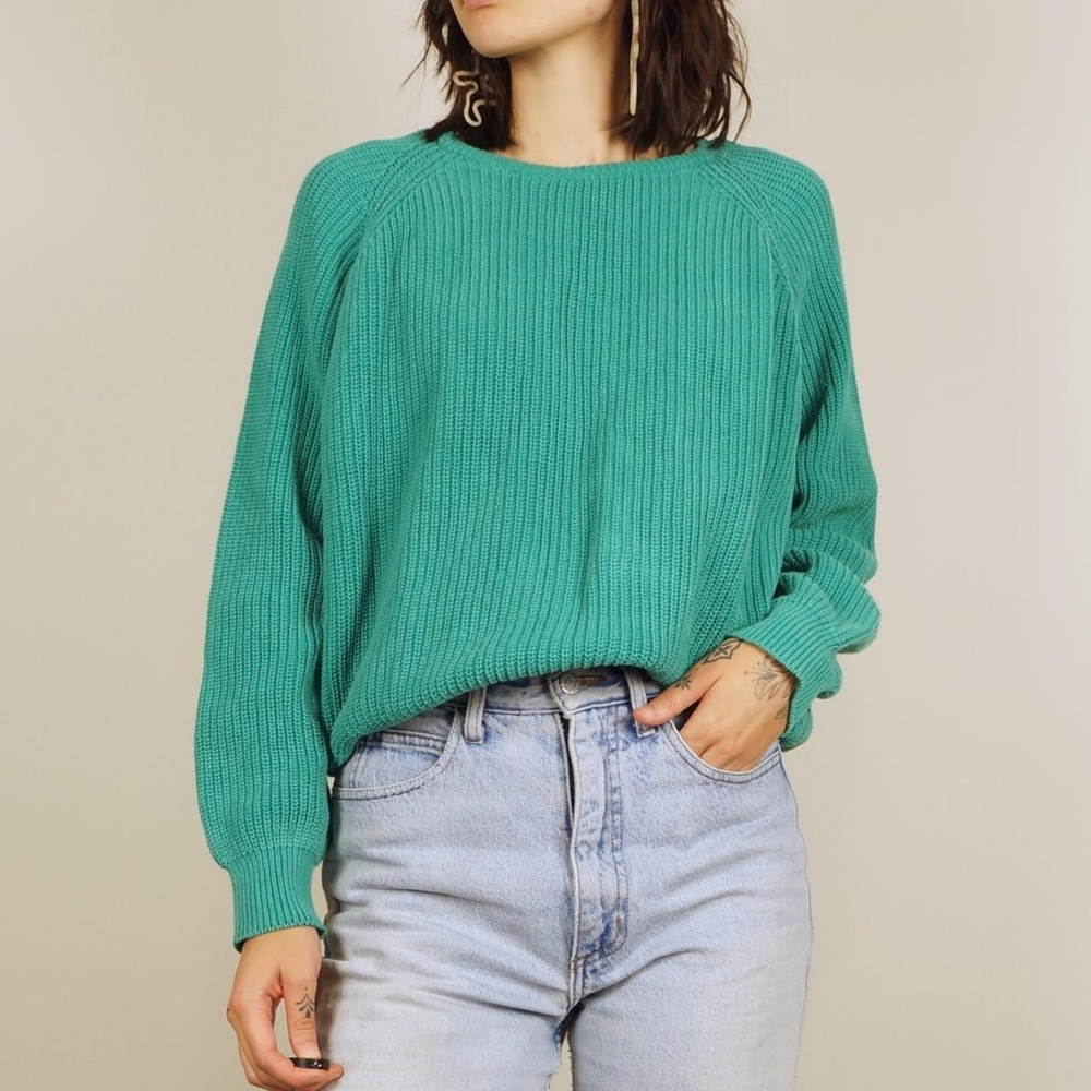 Vtg teal sweater